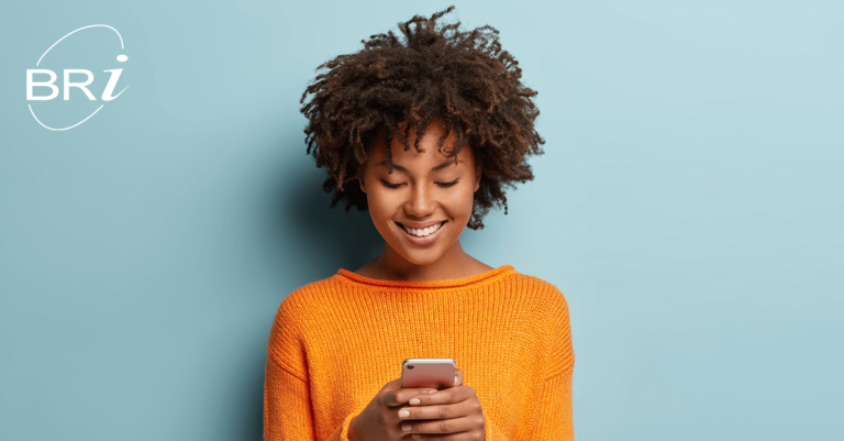 girl using BRI notifications